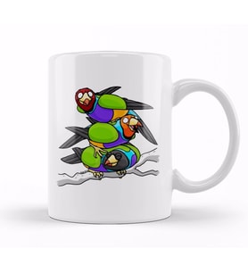 Gouldian Finch Wizard 02 Kupa Bardak Porselen
