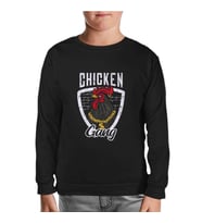 Chicken Gang Siyah Çocuk Sweatshirt