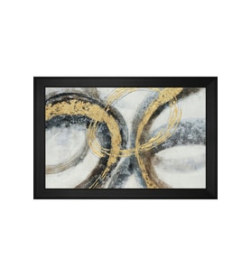Soyut Şekiller Motifli Kanvas Tablo 80 x 110 cm Siyah Çerçeve