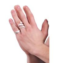 Erkek Antik Gümüş Kaplama Ayarlanabilir Geometrik&Yılan 2'Li Set Yüzük