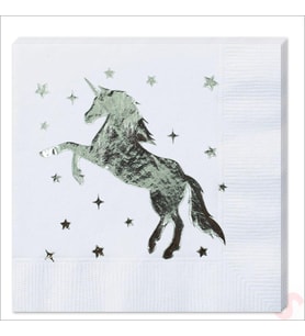 Unicorn Peçete, 16 Adet - Gümüş (STD)