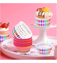 Home 100 Adet Desenli Cupcake Kalıbı,Renkli Browni Ve Muffin Kabı,Kağıdı