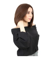 Kahkülsüz Düz Kısa Fiber Sen Peruk / Kahve Karamel