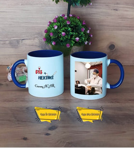Diş Hekimi Kupa Bardak Lacivert Fotoğraflı Diş Hekimine Diş Hekimleri Günü Hediyesi
