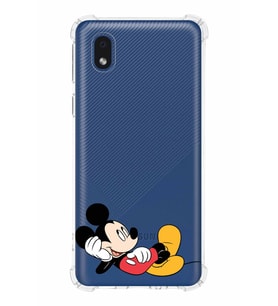Samsung Galaxy A01 Core  Köşe Korumalı Antişok Kapak Mickey Mouse Tasarımlı Şeffaf  Kılıf