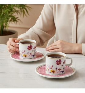 Güral Porselen Mental 4 Parça Çay Fincan Takımı 67092 Pembe