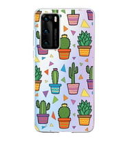 PrintiFy Huawei P40 ile Uyumlu 1mm Slim Fit Water Color 4 Baskılı Şeffaf  Kılıf