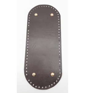 Angel Çanta Aksesuar Gerçek Deri Koyu Kahve 30X12 cm Oval Light Gold Metalli Çanta Tabanı