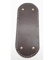 Angel Çanta Aksesuar Gerçek Deri Koyu Kahve 30X12 cm Oval Light Gold Metalli Çanta Tabanı