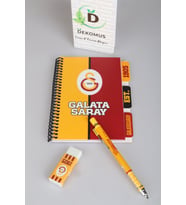 DEKOMUS CEP DEFTERİ,LİSANSLI GALATASARAY PLANLAYICI BLOKNOT,UÇLU KALEM 0.7 MM VE SİLGİ SETİ