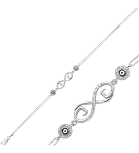 NAZAR SONSUZLUK 925 AYAR GÜMÜŞ BİLEKLİK (Karışık)