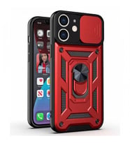 Kızaklı Tank Kılıf Apple iPhone 12 Kırmızı