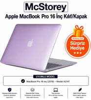 MacBook Pro A2141 Uyumlu Kristal TPU Sert Kılıf 16 inç 2019 Touch Bar Şeffaf Koruma Koruma Lila