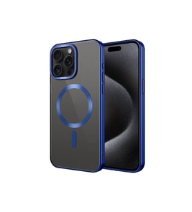 Apple iPhone 15 Pro Uyumlu Kılıf Mat Tasarımlı M-safe Wireless Şarj Özellikli Zore Mat Setro Kapak (Lacivert)