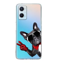 PrintiFy Oppo A96  ile Uyumlu 1mm Slim Fit Köpek 2 050e Baskılı Şeffaf  Kılıf