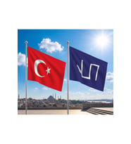 Akkoyunlular Beyliği Bayrağı ve Alpaka Kumaş Türk Bayrağı 2'li Set 70x105cm