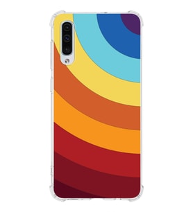 Samsung Galaxy A50s  Köşe Korumalı Antişok Kapak Renk Cümbüşü Tasarımlı  Silikon Kılıf (Şeffaf)