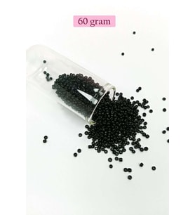 Dökme Cam Kum Boncuk (11/0) 2 mm - 60 Gram - Siyah - BNC045