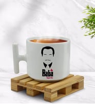 BK Gift Kişiye Özel Baba Godfather Tasarımlı T Kulplu Beyaz Middle Kupa Bardak-12