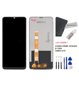 Tkgz - Oppo A31 Uyumlu Lcd Ekran Dokunmatik -A- Kalite + B-7000 + TAMİR SETİ