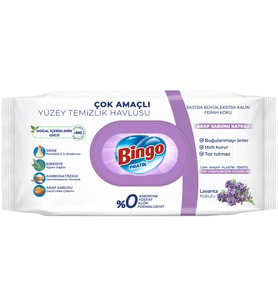 Bingo Clean Yüzey Temizlik Havlusu 96 Yaprak Lavanta Kokulu Plastik Kapaklı