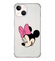 Apple iPhone 13 Uyumlu Köşe Korumalı Antişok  Kapak Minnie Mouse Tasarımlı Şeffaf  Kılıf