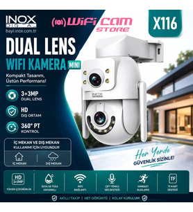 İnox X116 Mini 3+3MP Çift Lens Wifi Güvenlik Kamerası