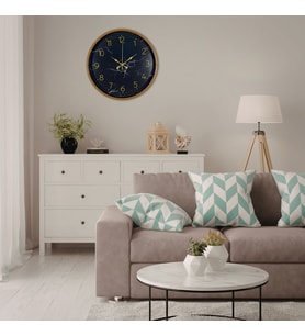 River World Duvar Saati 36 cm Mermer Desenli Rengi Kahve
