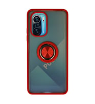 Xiaomi Redmi K40 Kılıf Montreal Yüzüklü Silikon Kapak - Kırmızı