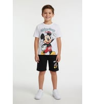 Ekru Erkek Çocuk Mickey Fare Baskılı Şortlu 2li Takım 23970