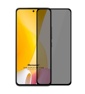 Microsonic Xiaomi Mi 12 Lite Privacy 5D Gizlilik Filtreli Cam Ekran Koruyucu Siyah