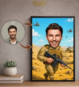 Kişiye Özel Çerçeveli Kuaför Karikatür,Kişiye Özel Çerçeveli Tablo