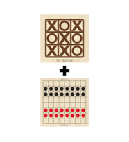 Ahşap Dama + Tic-tac-toe Akıl, Zeka, Strateji ve Beceri Oyunları Seti