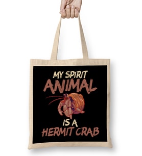 Cute & Funny My Spirit Animal Is a Hermit Crab Bez Çanta Uzun Saplı