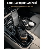 Araç Konsolu İçin Telefon Tutuculu Bardaklık Düzenleyici