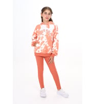 Toontoy Kız Çocuk Batik Desenli Taytlı Takım (Kiremit)