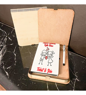 En Güzel Sevgili Hediyesi Ahşap Kutulu Defter Kalem Set 024