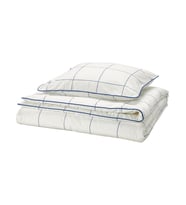 IKEA Bredvecklare Nevresim Seti Tek Kişilik 150 × 200 cm Beyaz Mavi Kareli Desen