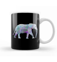 Geometric Animal Elephant Kupa Bardak Porselen