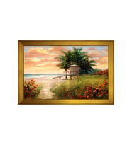 Manzara Temalı Kanvas Tablo 50 x 70 cm Gold Çerçeve