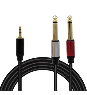 MagicVoice LD360 1.5 Metre 3.5mm Stereo Jak (TRS) - 2x6.35mm Mono Jak (TS) Ses Kablosu