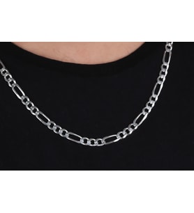 Glorria Gümüş 7.5mm Figaro Zincir Kolye