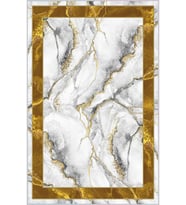 Eliana Home Baskılı, Yıkanabilir Kaymaz Taban Salon Halısı LNA0309-SD002 100x150 cm (Beyaz)