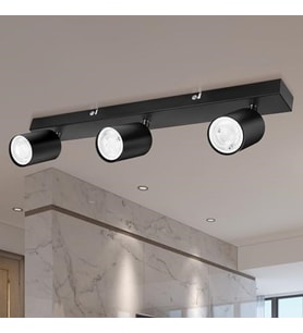 RİOLİGHT MODERN SİYAH7 MUTFAK,SALON,GİYİNME ODASI,CAFELER İÇİN GÜN İŞİĞI METAL 3LÜ SPOT(AMPUL DAHİL)