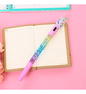 Unicorn Temalı Işıklı Sulu Pullu Kalem​