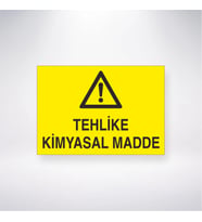 Tehlike Kimyasal Madde 21x28 Arkası Yapışkanlı Levha