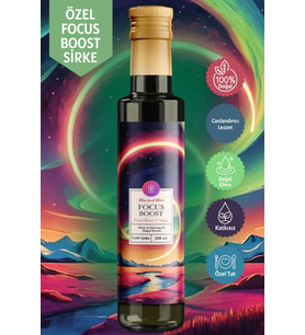 Focus Boost Sirke – Elma ve Ginseng Özlü, %100 Doğal, Katkısız Sirke, 250 ml