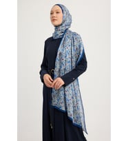 Schaless Etnik Bahar - Pudra - Aurora Desenli Janjan Şal - 70x190 Cm (A.INDIGO)
