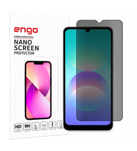 Samsung Galaxy A08 İle Uyumlu Hayalet Ekran Koruyucu SM-A085F Anti-Spy Gizlilik Koruması 9H Esnek Nano Yapı Parlama Azaltıcı Mat Yüzey