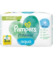 Prima Pampers Harmonie Islak Havlu Mendil Aqua Pure 48 Yaprak 3 Lü Set (144 Yaprak) Organik Pamuk